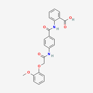 molecular formula C23H20N2O6 B3711681 2-[[4-[[2-(2-Methoxyphenoxy)acetyl]amino]benzoyl]amino]benzoic acid 