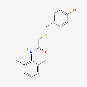 molecular formula C17H18BrNOS B3711701 2-[(4-bromophenyl)methylsulfanyl]-N-(2,6-dimethylphenyl)acetamide 