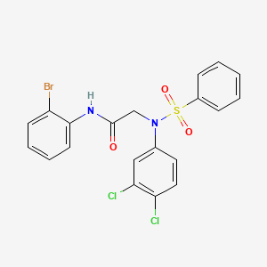 molecular formula C20H15BrCl2N2O3S B3711702 N~1~-(2-bromophenyl)-N~2~-(3,4-dichlorophenyl)-N~2~-(phenylsulfonyl)glycinamide 