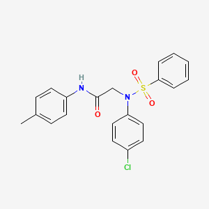 molecular formula C21H19ClN2O3S B3711719 N~2~-(4-chlorophenyl)-N~1~-(4-methylphenyl)-N~2~-(phenylsulfonyl)glycinamide 