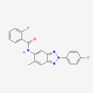 molecular formula C20H14ClFN4O B3711739 N-[2-(4-chlorophenyl)-6-methyl-2H-1,2,3-benzotriazol-5-yl]-2-fluorobenzamide 