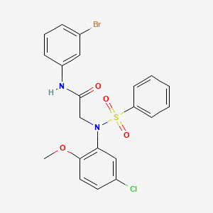 molecular formula C21H18BrClN2O4S B3711747 N~1~-(3-bromophenyl)-N~2~-(5-chloro-2-methoxyphenyl)-N~2~-(phenylsulfonyl)glycinamide 