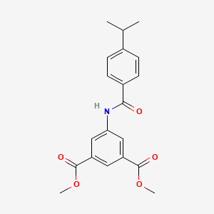 molecular formula C20H21NO5 B3711773 Dimethyl 5-({[4-(propan-2-yl)phenyl]carbonyl}amino)benzene-1,3-dicarboxylate 