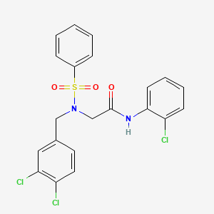 molecular formula C21H17Cl3N2O3S B3711776 N-(2-chlorophenyl)-N~2~-(3,4-dichlorobenzyl)-N~2~-(phenylsulfonyl)glycinamide 