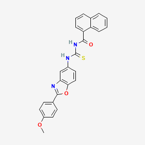 molecular formula C26H19N3O3S B3711792 N-{[2-(4-methoxyphenyl)-1,3-benzoxazol-5-yl]carbamothioyl}naphthalene-1-carboxamide 