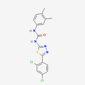 molecular formula C17H14Cl2N4OS B3711795 N-[5-(2,4-dichlorophenyl)-1,3,4-thiadiazol-2-yl]-N'-(3,4-dimethylphenyl)urea 