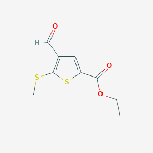 molecular formula C9H10O3S2 B371183 Ethyl 4-formyl-5-(methylsulfanyl)thiophene-2-carboxylate 