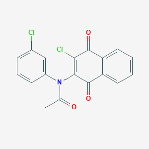 molecular formula C18H11Cl2NO3 B3711843 N-(3-chloro-1,4-dioxonaphthalen-2-yl)-N-(3-chlorophenyl)acetamide 