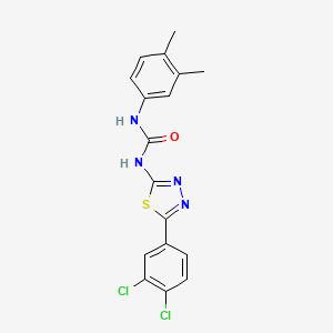 molecular formula C17H14Cl2N4OS B3711848 1-[5-(3,4-Dichlorophenyl)-1,3,4-thiadiazol-2-yl]-3-(3,4-dimethylphenyl)urea 