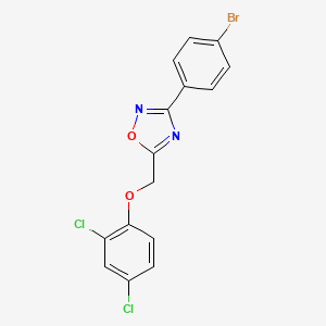 molecular formula C15H9BrCl2N2O2 B3711871 3-(4-bromophenyl)-5-[(2,4-dichlorophenoxy)methyl]-1,2,4-oxadiazole 