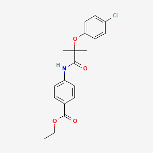 Ethyl 4-[[2-(4-chlorophenoxy)-2-methylpropanoyl]amino]benzoate