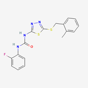 1-(2-fluorophenyl)-3-[5-[(2-methylphenyl)methylsulfanyl]-1,3,4-thiadiazol-2-yl]urea