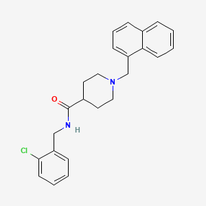 molecular formula C24H25ClN2O B3711947 N-(2-chlorobenzyl)-1-(naphthalen-1-ylmethyl)piperidine-4-carboxamide 