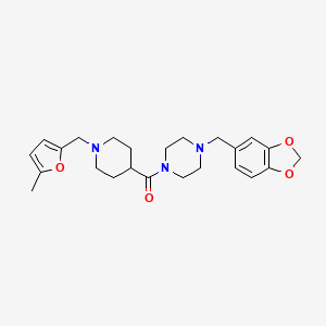 1-(1,3-benzodioxol-5-ylmethyl)-4-({1-[(5-methyl-2-furyl)methyl]-4-piperidinyl}carbonyl)piperazine