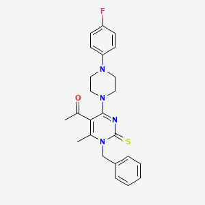 molecular formula C24H25FN4OS B3712011 1-{1-benzyl-4-[4-(4-fluorophenyl)-1-piperazinyl]-6-methyl-2-thioxo-1,2-dihydro-5-pyrimidinyl}ethanone 