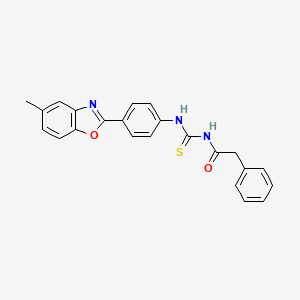 molecular formula C23H19N3O2S B3712041 N-{[4-(5-methyl-1,3-benzoxazol-2-yl)phenyl]carbamothioyl}-2-phenylacetamide 