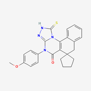 1-mercapto-4-(4-methoxyphenyl)-4H-spiro[benzo[h][1,2,4]triazolo[4,3-a]quinazoline-6,1'-cyclopentan]-5(7H)-one