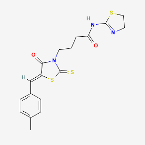 N-(4,5-dihydro-1,3-thiazol-2-yl)-4-[5-(4-methylbenzylidene)-4-oxo-2-thioxo-1,3-thiazolidin-3-yl]butanamide