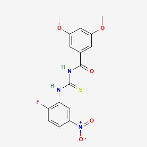 N-[(2-fluoro-5-nitrophenyl)carbamothioyl]-3,5-dimethoxybenzamide