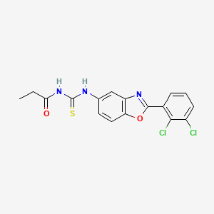 molecular formula C17H13Cl2N3O2S B3712064 N-({[2-(2,3-dichlorophenyl)-1,3-benzoxazol-5-yl]amino}carbonothioyl)propanamide 