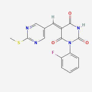 (5Z)-1-(2-fluorophenyl)-5-[(2-methylsulfanylpyrimidin-5-yl)methylidene]-1,3-diazinane-2,4,6-trione