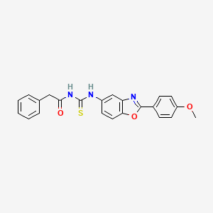 molecular formula C23H19N3O3S B3712075 N-{[2-(4-methoxyphenyl)-1,3-benzoxazol-5-yl]carbamothioyl}-2-phenylacetamide 