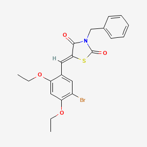 molecular formula C21H20BrNO4S B3712089 3-benzyl-5-(5-bromo-2,4-diethoxybenzylidene)-1,3-thiazolidine-2,4-dione 