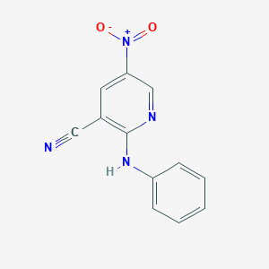 molecular formula C12H8N4O2 B371209 2-Anilino-5-nitronicotinonitrile 