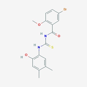 molecular formula C17H17BrN2O3S B3712095 5-bromo-N-[(2-hydroxy-4,5-dimethylphenyl)carbamothioyl]-2-methoxybenzamide 