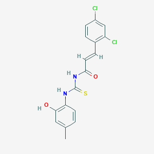 molecular formula C17H14Cl2N2O2S B3712105 (2E)-3-(2,4-dichlorophenyl)-N-[(2-hydroxy-4-methylphenyl)carbamothioyl]prop-2-enamide 