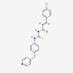 molecular formula C22H18ClN3OS B3712109 3-(4-chlorophenyl)-N-({[4-(4-pyridinylmethyl)phenyl]amino}carbonothioyl)acrylamide 