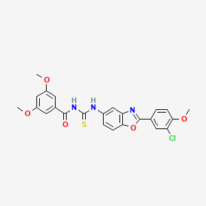 molecular formula C24H20ClN3O5S B3712114 N-({[2-(3-chloro-4-methoxyphenyl)-1,3-benzoxazol-5-yl]amino}carbonothioyl)-3,5-dimethoxybenzamide 