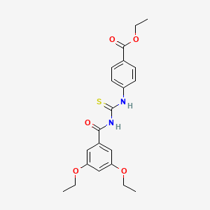 molecular formula C21H24N2O5S B3712125 Ethyl 4-({[(3,5-diethoxyphenyl)carbonyl]carbamothioyl}amino)benzoate 