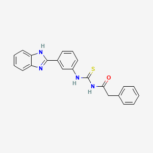 N-{[3-(1H-benzimidazol-2-yl)phenyl]carbamothioyl}-2-phenylacetamide