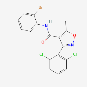 molecular formula C17H11BrCl2N2O2 B3712146 N-(2-bromophenyl)-3-(2,6-dichlorophenyl)-5-methyl-1,2-oxazole-4-carboxamide 