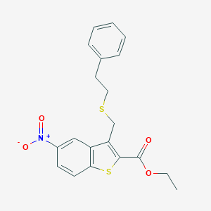 Ethyl 5-nitro-3-{[(2-phenylethyl)sulfanyl]methyl}-1-benzothiophene-2-carboxylate