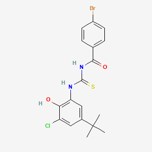 4-bromo-N-{[(5-tert-butyl-3-chloro-2-hydroxyphenyl)amino]carbonothioyl}benzamide