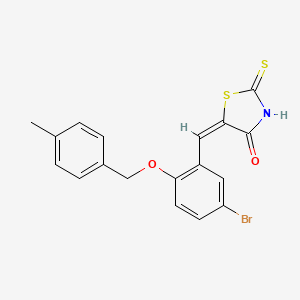 (5E)-5-[[5-bromo-2-[(4-methylphenyl)methoxy]phenyl]methylidene]-2-sulfanylidene-1,3-thiazolidin-4-one