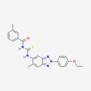 N-{[2-(4-ethoxyphenyl)-6-methyl-2H-benzotriazol-5-yl]carbamothioyl}-3-methylbenzamide