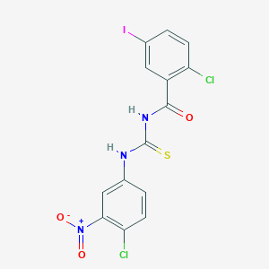 2-chloro-N-[(4-chloro-3-nitrophenyl)carbamothioyl]-5-iodobenzamide