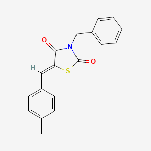 molecular formula C18H15NO2S B3712202 3-benzyl-5-(4-methylbenzylidene)-1,3-thiazolidine-2,4-dione 