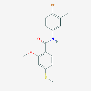 molecular formula C16H16BrNO2S B3712211 N-(4-bromo-3-methylphenyl)-2-methoxy-4-(methylsulfanyl)benzamide 