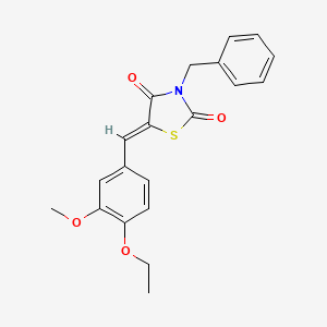 molecular formula C20H19NO4S B3712225 3-benzyl-5-(4-ethoxy-3-methoxybenzylidene)-1,3-thiazolidine-2,4-dione 