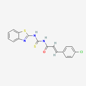 molecular formula C17H12ClN3OS2 B3712238 (E)-N-(1,3-benzothiazol-2-ylcarbamothioyl)-3-(4-chlorophenyl)prop-2-enamide 