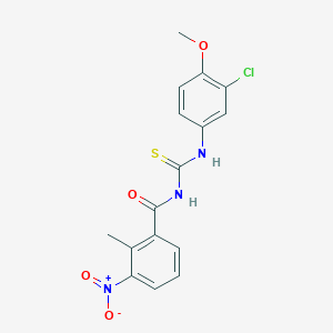 molecular formula C16H14ClN3O4S B3712273 N-[(3-chloro-4-methoxyphenyl)carbamothioyl]-2-methyl-3-nitrobenzamide 