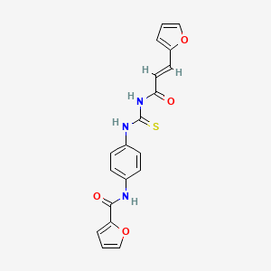 molecular formula C19H15N3O4S B3712281 N-[4-({[(2E)-3-(furan-2-yl)prop-2-enoyl]carbamothioyl}amino)phenyl]furan-2-carboxamide 