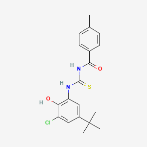 molecular formula C19H21ClN2O2S B3712284 N-[(5-tert-butyl-3-chloro-2-hydroxyphenyl)carbamothioyl]-4-methylbenzamide 