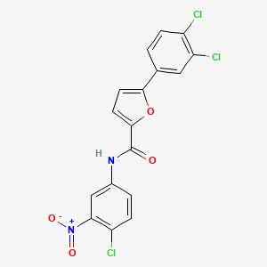 molecular formula C17H9Cl3N2O4 B3712289 N-(4-chloro-3-nitrophenyl)-5-(3,4-dichlorophenyl)furan-2-carboxamide 