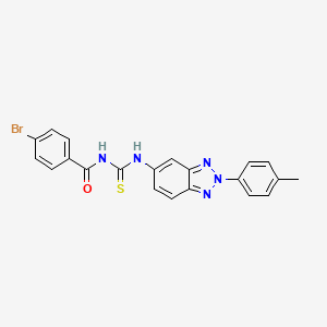 molecular formula C21H16BrN5OS B3712296 4-bromo-N-({[2-(4-methylphenyl)-2H-1,2,3-benzotriazol-5-yl]amino}carbonothioyl)benzamide 