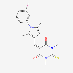 5-{[1-(3-fluorophenyl)-2,5-dimethyl-1H-pyrrol-3-yl]methylene}-1,3-dimethyl-2-thioxodihydro-4,6(1H,5H)-pyrimidinedione